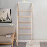Étagère à Serviettes en Bois à 5 Niveaux de Haute Qualité pour Salon, Support de Rangement en Forme d'Échelle pour Vêtements et Serviettes, Vente en Gros