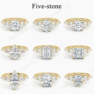Chic Moissanite Engagement Ring Gold 9k 10k 14k 18k 2ct White Moissanite Vvs Diamond Wedding Ring Solitaire Rings