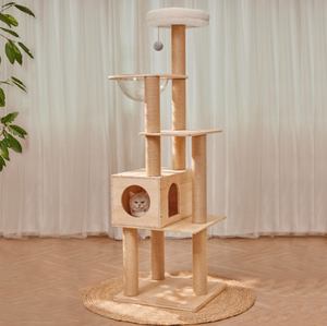 Villa para Gatos de Madera Maciza de Varios Niveles (Lujo Interior) - Product Image 6