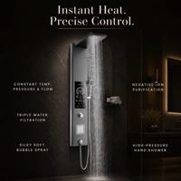 Colonne de douche électrique murale chauffante SUS304 avec affichage numérique pour eau chaude instantanée, idéale pour les salles de bain d'hôtels de luxe