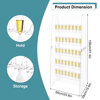 Présentoir mural de luxe en acrylique transparent à 5 niveaux, résistant à l'eau, pour verres à vin et verrerie à pied - Vente en gros usine