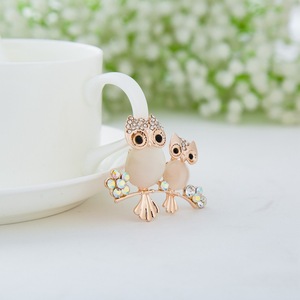 Broche créative haut de gamme en pierre motif hibou, épinglette animale hibou tendance, pour vêtements et corsages - Product Image 3