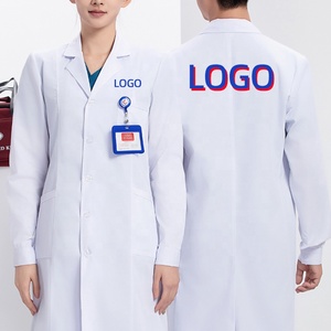 OEM stampa camice bianco scuola di medicina camice bianco ricamo logo di lavoro polvere medico bianco <span class=keywords><strong>camici</strong></span> da laboratorio <span class=keywords><strong>con</strong></span> colletto tasche - Product Image 1