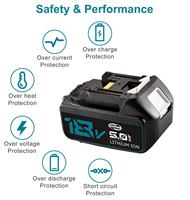 Batterie de remplacement rechargeable 5Ah pour perceuse sans fil 18V, compatible avec BL1850