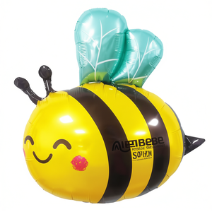Palloncino a forma di ape Party Love Bee da 78 cm in lamina metallica, decorazioni per feste a tema cartoni animati per compleanno di bambini - Product Image 1
