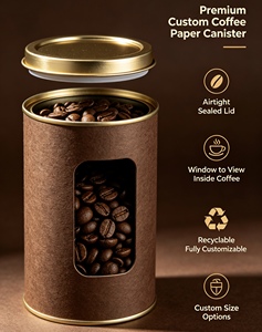 Luxury Cylinder Paper Tube Coffee Gift <b>Box</b> Packaging with Sealed Lid - Product Image 6