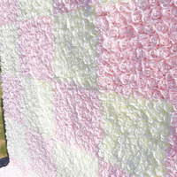 Kain Sutra Plaid Grosir untuk Latar Belakang Dinding, Panel Kain Bunga Pink Putih untuk Acara Pesta Ulang Tahun, Dapat Digunakan Kembali & Ukuran Dapat Disesuaikan
