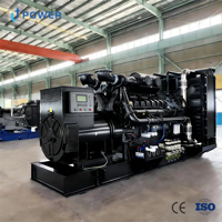 Générateur diesel triphasé 600 kVA à châssis ouvert, refroidi par eau, avec ATS, démarrage à distance, 50 Hz, 1800 tr/min, alimentation durable pour chantier de construction