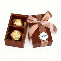 Boîte d'emballage de chocolat Mini boîte-cadeau de chocolat recyclé 2 Grain papier personnalisé petite boîte de bonbons de luxe douce Saint Valentin