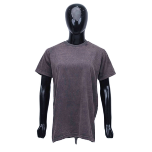 Camiseta de Manga Corta para Hombre, Corte Regular, Cuello Redondo, 100% Algodón Jersey, Color Sólido, Estilo Casual, Aspecto Lavado - Product Image 1