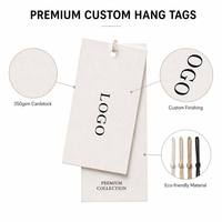 Étiquette suspendue personnalisée de luxe en papier texturé pour vêtements, avec logo et identité de marque, pour la mode et l'habillement