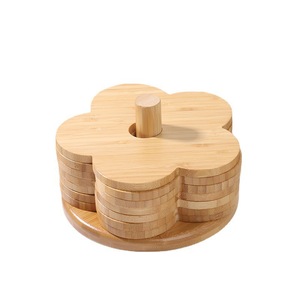 Alfombrilla de aislamiento térmico con forma de flor de bambú para tetera y taza de té, estilo moderno para uso doméstico - Product Image 5