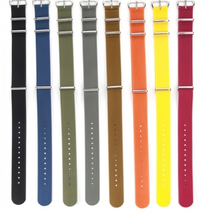 Bracelet de montre en nylon respirant de qualité supérieure, motif chevrons, style <span class=keywords><strong>James</strong></span> <span class=keywords><strong>Bond</strong></span>, 18 mm, <span class=keywords><strong>20</strong></span> mm, 22 mm, en nylon côtelé, disponible en stock - Product Image 2