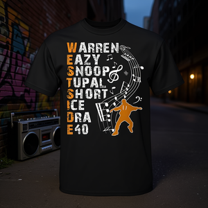 T-shirt Westside Hip Hop Rap Legends pour homme, noir, grande taille, col rond, manches courtes, imprimé en sérigraphie - Product Image 3