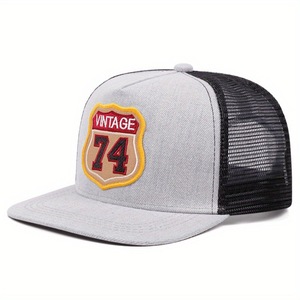 Cappello Snapback in Rete per Sport all'Aperto da Uomo, Patch Ricamata Personalizzata, Cappello da Camionista con Visiera Piatta, Vendita all'Ingrosso, 5 Pannelli in Denim - Product Image 2