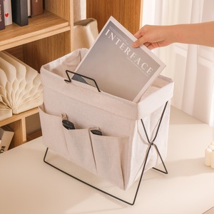 Clothing Organizer Storage Basket Linen Rectangle Standing Type For Living Room Toys Remote Controls Small Items Eco Friendly - Product Image 1