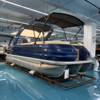 Perahu Pontong Aluminium Mewah 22 kaki, Perahu Keluarga Luas dengan Tempat Duduk Premium
