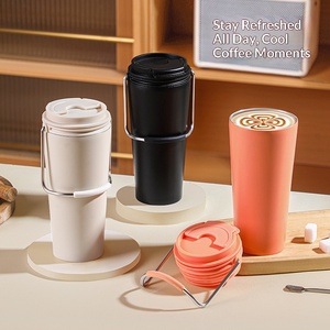 แก้วเก็บความร้อนแบบพกพา สแตนเลส 304 แก้วกาแฟ ความจุเยอะ ดีไซน์สวยงาม พกพาสะดวก ใช้ในรถยนต์และกิจกรรมกลางแจ้ง - Product Image 2