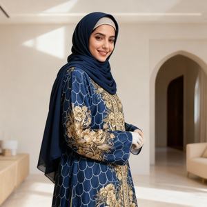 Robe Abaya élégante et haut de gamme personnalisée avec broderie florale pour femmes musulmanes, pour les soirées et les occasions spéciales - Product Image 3