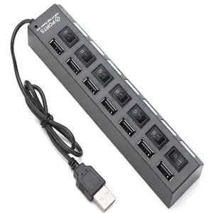 Usb plug hub 5v 2000mA turn on off switch with separated switch 7 in 1 usb port hub 2.0 For PC Laptop Computer PC Laptop