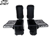 Ayay38L F2-Moto Boîte latérale de moto pliable en alliage d'aluminium à double aile, blindée, résistante aux chocs, résistante à la pression, ajustement universel