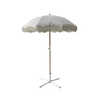 Ombrellone da spiaggia in legno con frange bianche coreane in Australia ombrellone con nappe in cotone