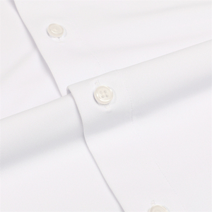 Camicia da <span class=keywords><strong>uomo</strong></span> aderente personalizzata con bordo rotondo con polsino dritto e Design <span class=keywords><strong>bianco</strong></span> puro - Product Image 6