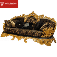 Ensemble de canapés classiques de luxe royal antique haut de gamme, convertible, en bois, pour salon, avec fonction massage, une place