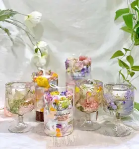 Candela profumata di fiori di soia per aromaterapia con candela profumata per la festa della mamma regalo fiori secchi candela
