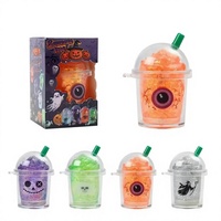 Nouveau jouet souple d'Halloween en forme de tasse de thé au lait, pailleté, en maltose, anti-stress, boîte mystère surprise, cadeau