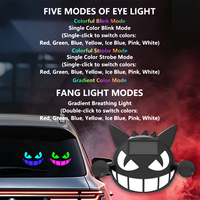 Lampe solaire transfrontalière à effet œil de démon ; Lumière d'ambiance LED dynamique pour voiture, lumière d'avertissement à émoticônes pour vitre arrière - Modèle Drl208