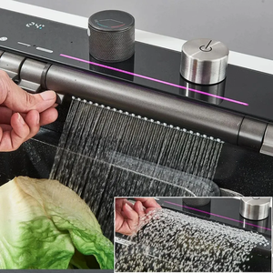 Grifo <span class=keywords><strong>de</strong></span> <span class=keywords><strong>Cocina</strong></span> Inteligente <span class=keywords><strong>de</strong></span> Níquel Cepillado con Rociador Extraíble, Dispensador <span class=keywords><strong>de</strong></span> Jabón y Lavavasos, Pantalla Digital LED, Montaje en Encimera - Product Image 3