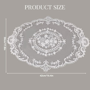 Tovagliette Artigianali in <span class=keywords><strong>Pizzo</strong></span> Francese Bianco Solido, Stile Retrò, Ricamate in Poliestere, Sottobicchieri, Stile Rustico - Product Image 2