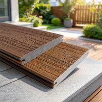 Plancher en WPC pour terrasse, planches solides co-extrudées de deuxième génération, revêtement composite extérieur 140x21mm