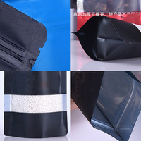 Bon marché Prix Logo personnalisé couleur noire debout pochette alimentaire en plastique Maylar thé collation bonbons sacs d'emballage avec fenêtre transparente