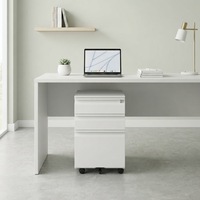Meuble de rangement mobile en métal avec 3 tiroirs, grande capacité, multifonctionnel, avec serrure à clé, pour bureaux