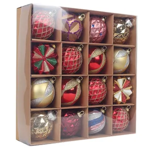 16 3.15-inch Shatterproof Christmas Balls Can Decorate Christmas Tree Party Activities