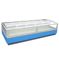 Vitrine réfrigérée commerciale pour supermarché, comptoir de refroidissement pour viande fraîche et fruits de mer, refroidissement haute efficacité