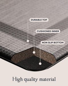 Modern Thin Non-Slip Anti-Fatigue Reversible PET Friendly Kitchen <b>Mats</b> <b>Set</b> Durable Washable Square Kitchen Runner Rugs for Floor - Product Image 5