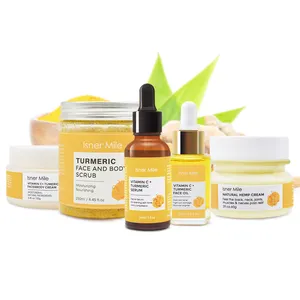 Care Set Organic Turmeric Skin Care Set Anti Acne Repair Dark Spot Remover Anti Aging Repairing Whitening Face Serum Oil Gift Kit