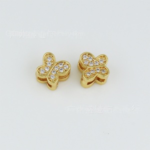 Moyamiya Perles entretoises perforées en <span class=keywords><strong>or</strong></span> 18 carats incrustées de zircon, motifs Arbre de vie, Papillon, Étoile, pour accessoires de cravates Bolo DIY en cristal acrylique - Product Image 5