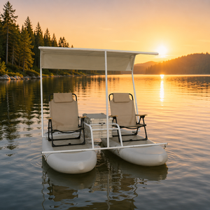 Catamarano Gonfiabile di Lusso con Tettuccio Rimovibile e Sedili Comfort, Pontone Gonfiabile per 2 Persone per <span class=keywords><strong>Pesca</strong></span> e Attività Acquatiche - Product Image 1