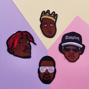 クリエイティブ刺繍アイロンオンロックバンドラップ歌手カニエパッチDiyデコレーション用 - Product Image 6
