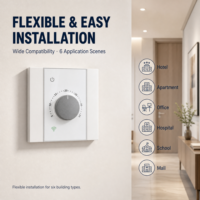 HY533 WiFi Knob Thermostat for Boiler & Floor Heating; 16A/3A Dual Relay, 90-240V, Tuya App Control for Hotels and Offices.