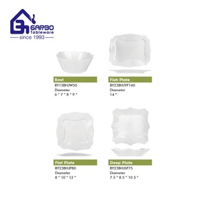 Chine usine nouvelle assiette à soupe en forme de tournesol 9 pouces assiette à pâtes profondes en verre <span class=keywords><strong>opale</strong></span> blanc plat blanc pur résistant à la chaleur - Product Image 3