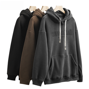 Sudadera con Capucha para Hombre, Bordado 3D en Relieve, Algodón Grueso, Sudadera con Capucha Tipo Pullover, Resistente al Viento, Otoño Invierno - Product Image 3