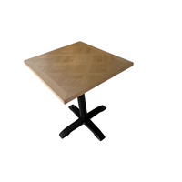 Table à manger carrée en bois avec dessus en bois, design moderne, pour café, pub et extérieur, ensembles de meubles pour hôtels et restaurants