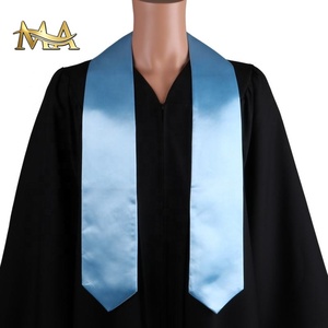 Étole de graduation simple personnalisée OEM pour ceinture d'adultes unisexe 60 "/72" longue étole de graduation 16 couleurs pour la cérémonie - Product Image 1