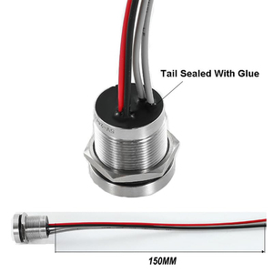 12mm 316 Stainless Steel Push Button <b>Switch</b> IP68 Waterproof <b>12V</b> 24V 1NO Metal Piezo <b>Switch</b> - Product Image 2