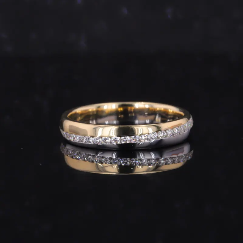 18k weiß und gelb zweitöniges Gold-Diamant-Erzeugsband klassischer Stil mit VS1-Clarität